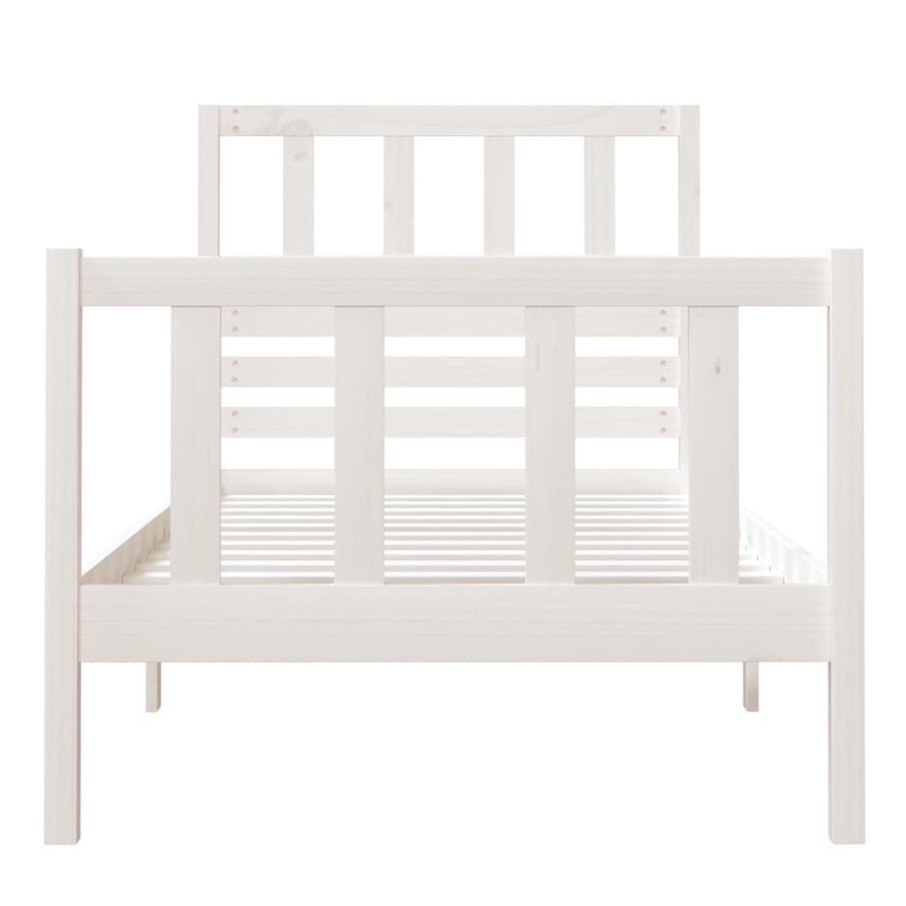Bed Frame without Mattress White Small Single Solid Wood