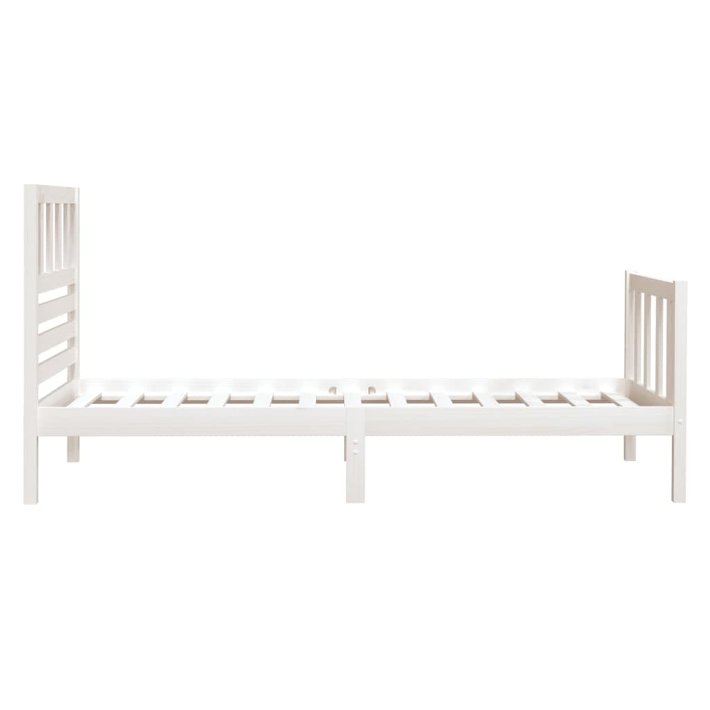 Bed Frame without Mattress White Small Single Solid Wood