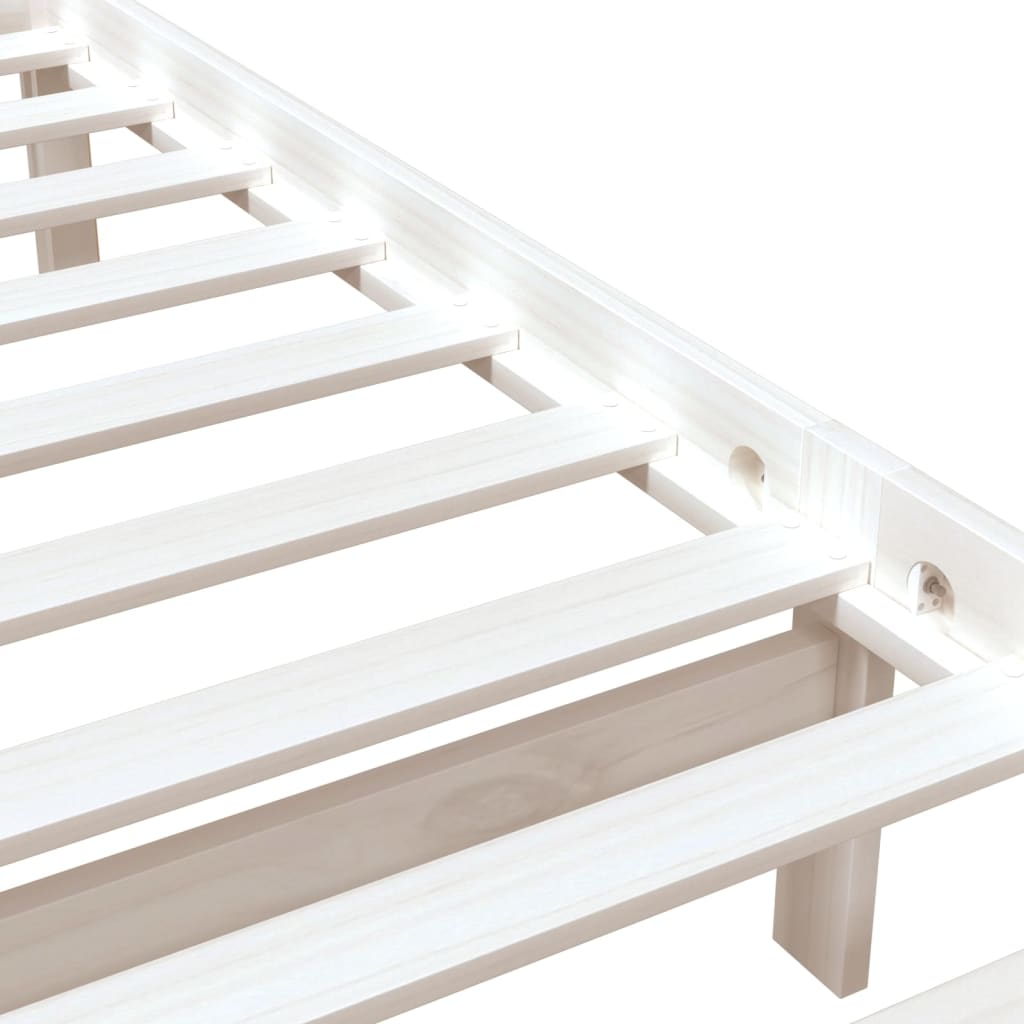 Bed Frame without Mattress White Small Single Solid Wood