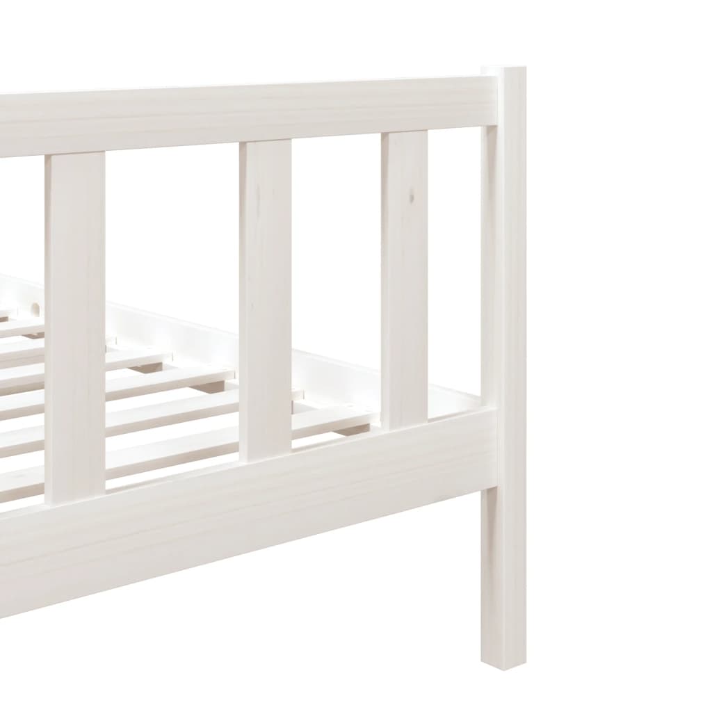 Bed Frame without Mattress White Small Single Solid Wood