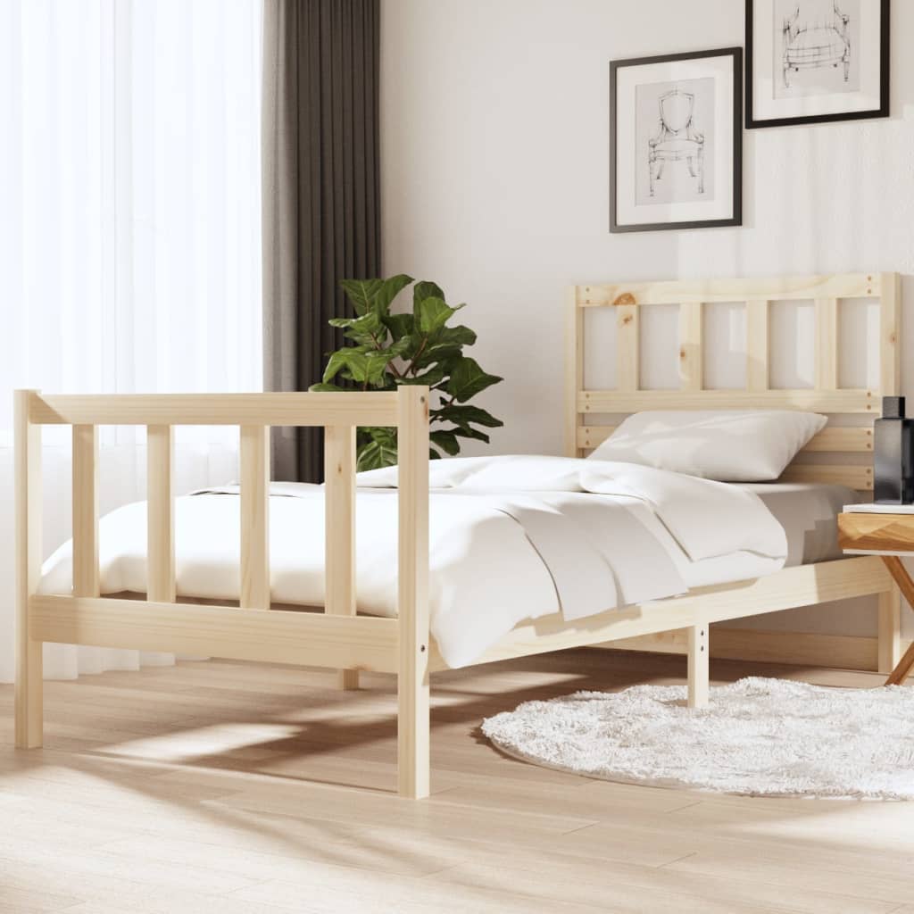 Bed Frame without Mattress Single Solid Wood