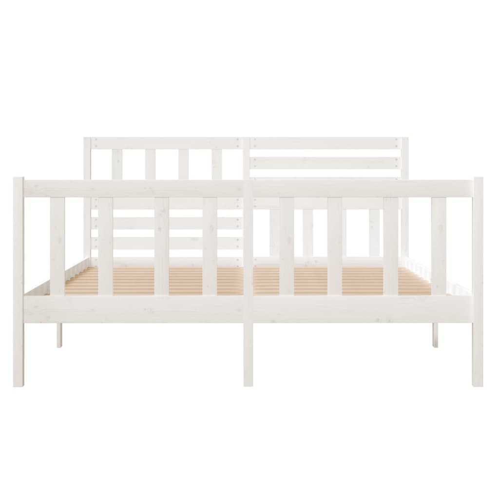 Bed Frame without Mattress White Small Double Solid Wood