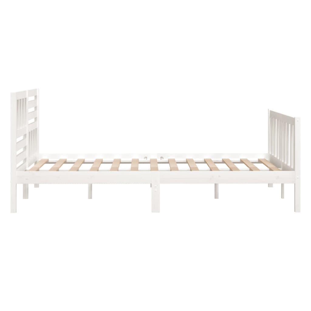 Bed Frame without Mattress White Small Double Solid Wood