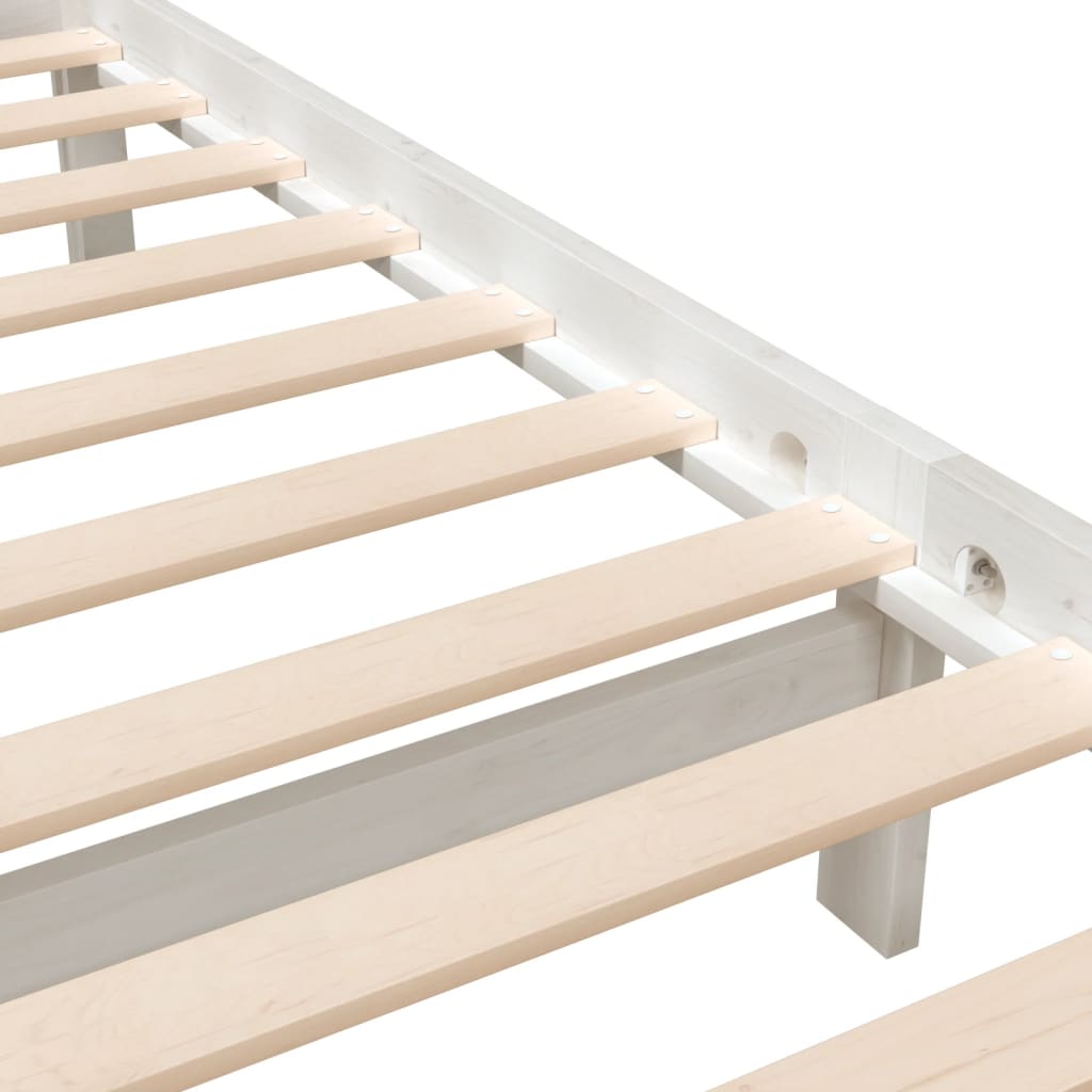 Bed Frame without Mattress White Small Double Solid Wood