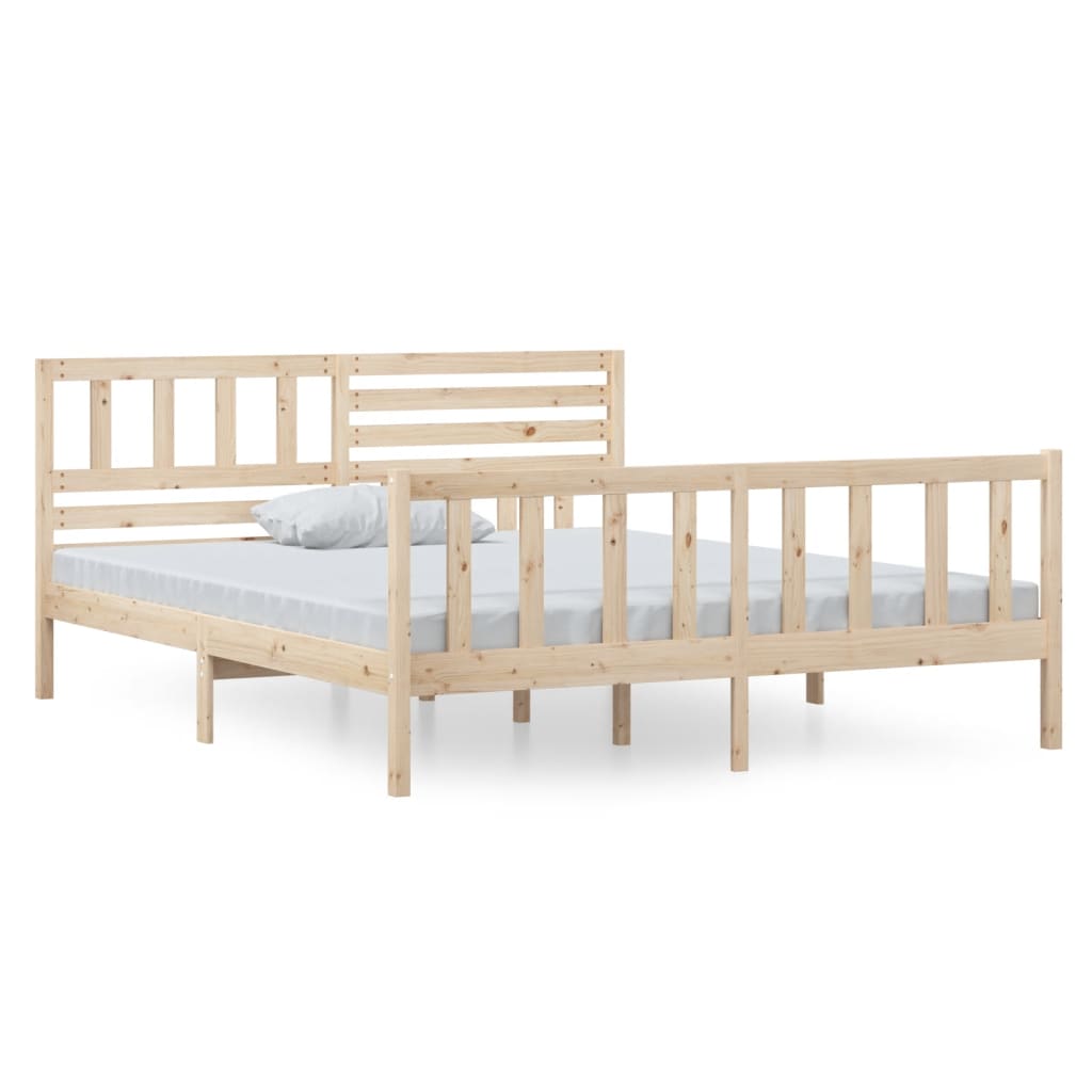 Bed Frame without Mattress Double Solid Wood