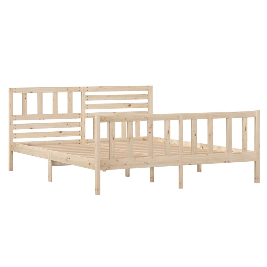 Bed Frame without Mattress Double Solid Wood