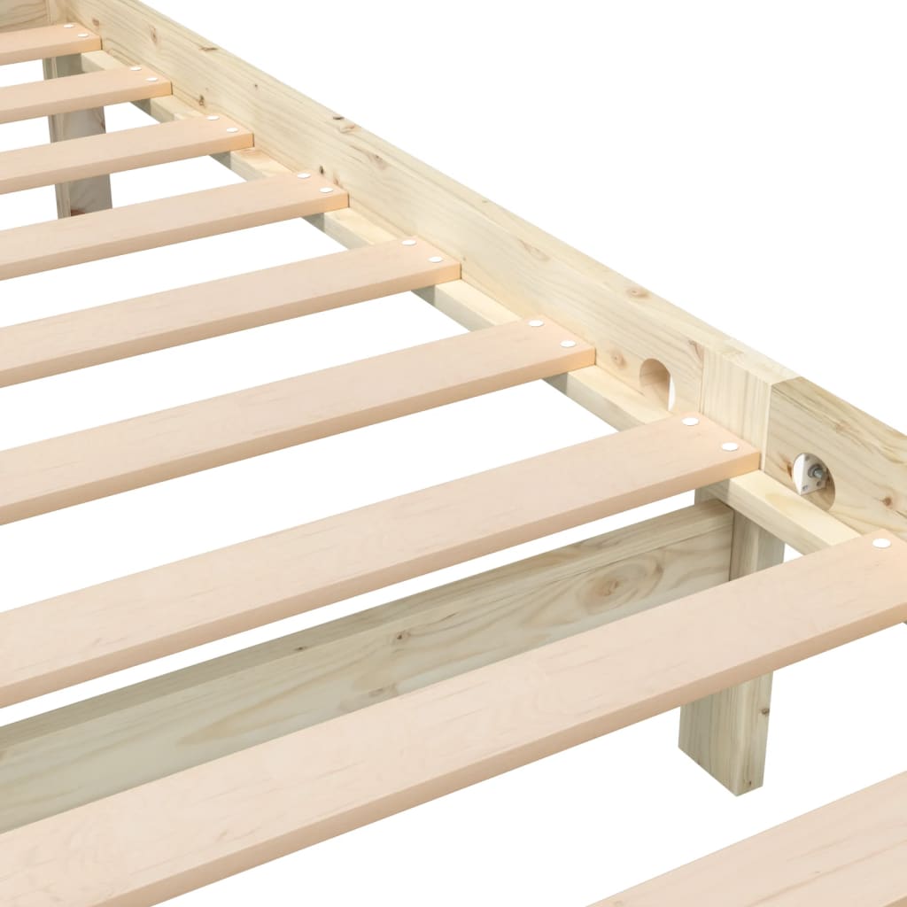 Bed Frame without Mattress Double Solid Wood