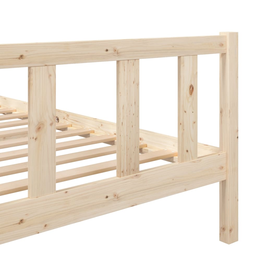 Bed Frame without Mattress Double Solid Wood