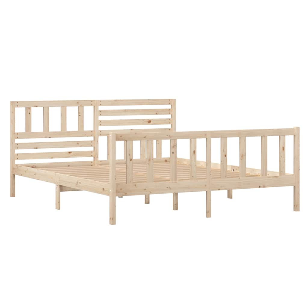 3101133 vidaXL Bed Frame without Mattress Solid Wood 140x190 cm (810062+814144)