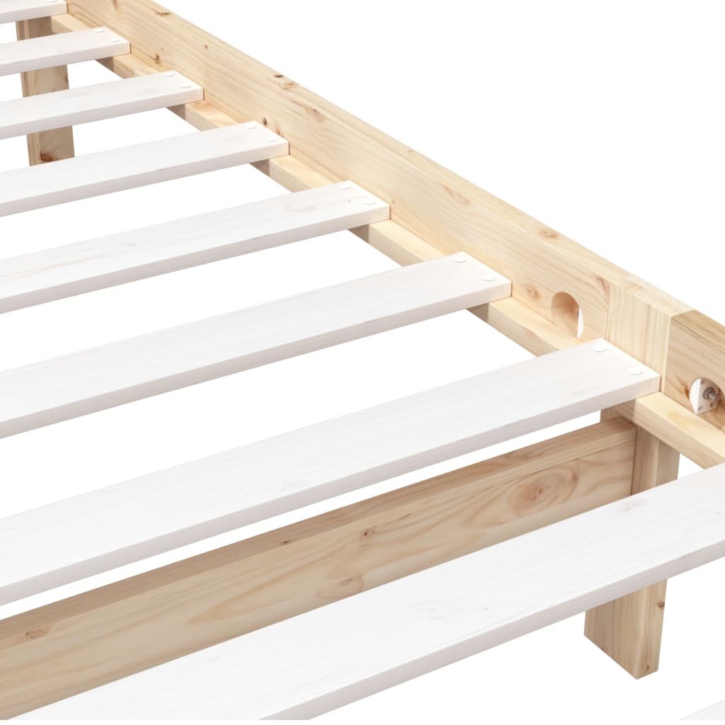 3101138 vidaXL Bed Frame without Mattress Solid Wood 90x200 cm (810067+814124)