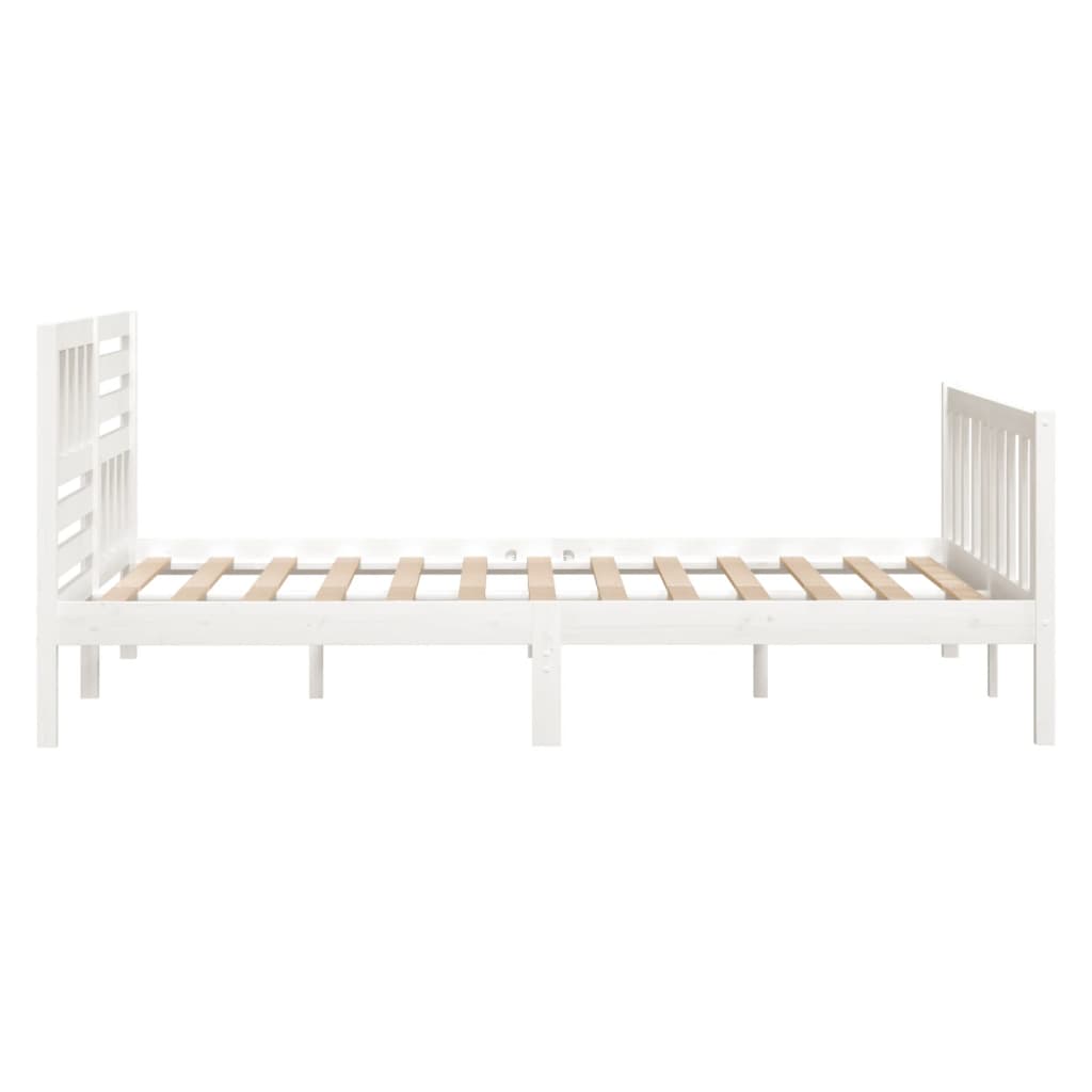 3101149 vidaXL Bed Frame without Mattress White Solid Wood 120x200 cm (810078+814135)