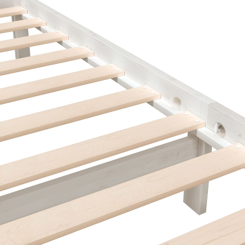 3101149 vidaXL Bed Frame without Mattress White Solid Wood 120x200 cm (810078+814135)