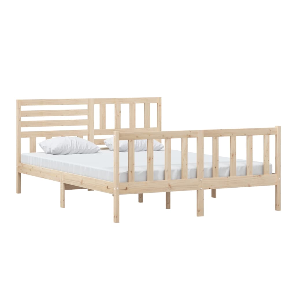 Bed Frame without Mattress King Size Solid Wood