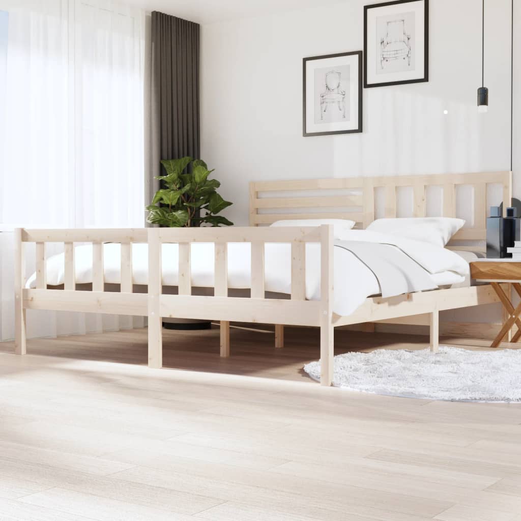 3101173 vidaXL Bed Frame without Mattress Solid Wood 200x200 cm (810102+814164)
