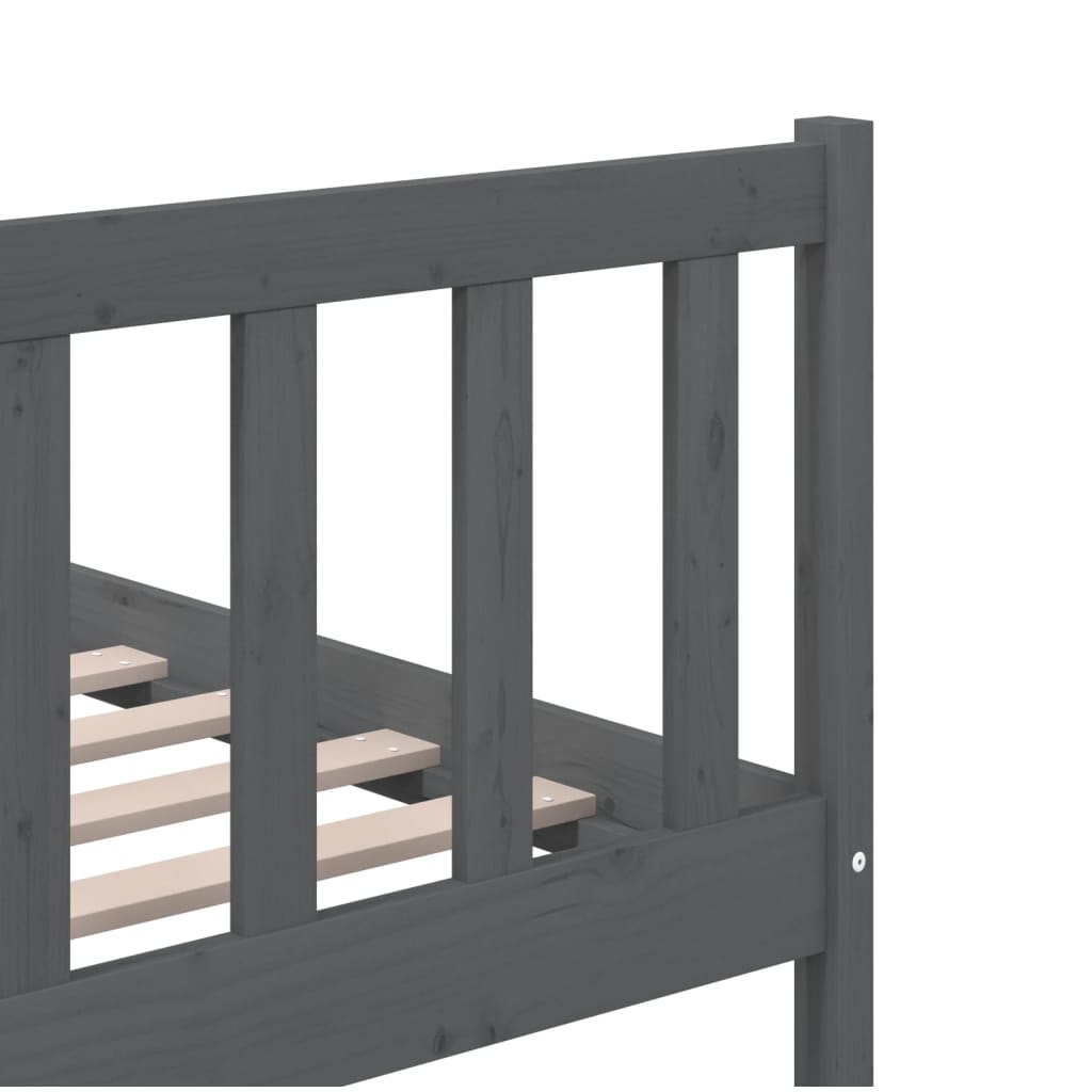 3101175 vidaXL Bed Frame without Mattress Grey Solid Wood 200x200 cm (810104+814166)