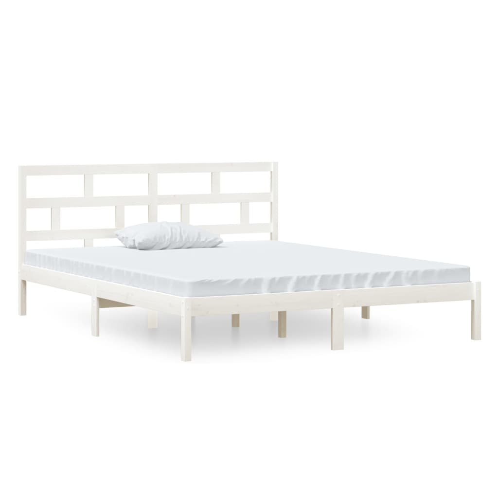 Bed Frame without Mattress White Small Double Solid Wood