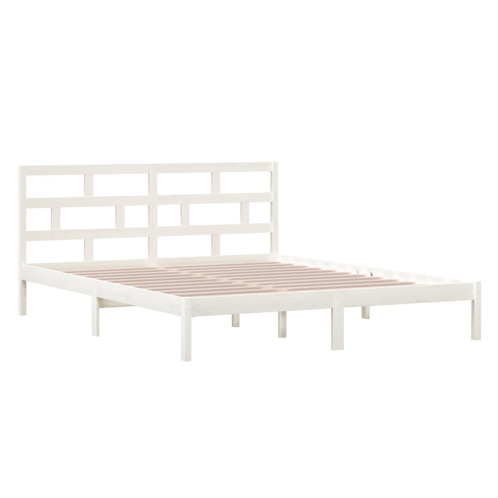 Bed Frame without Mattress White Small Double Solid Wood