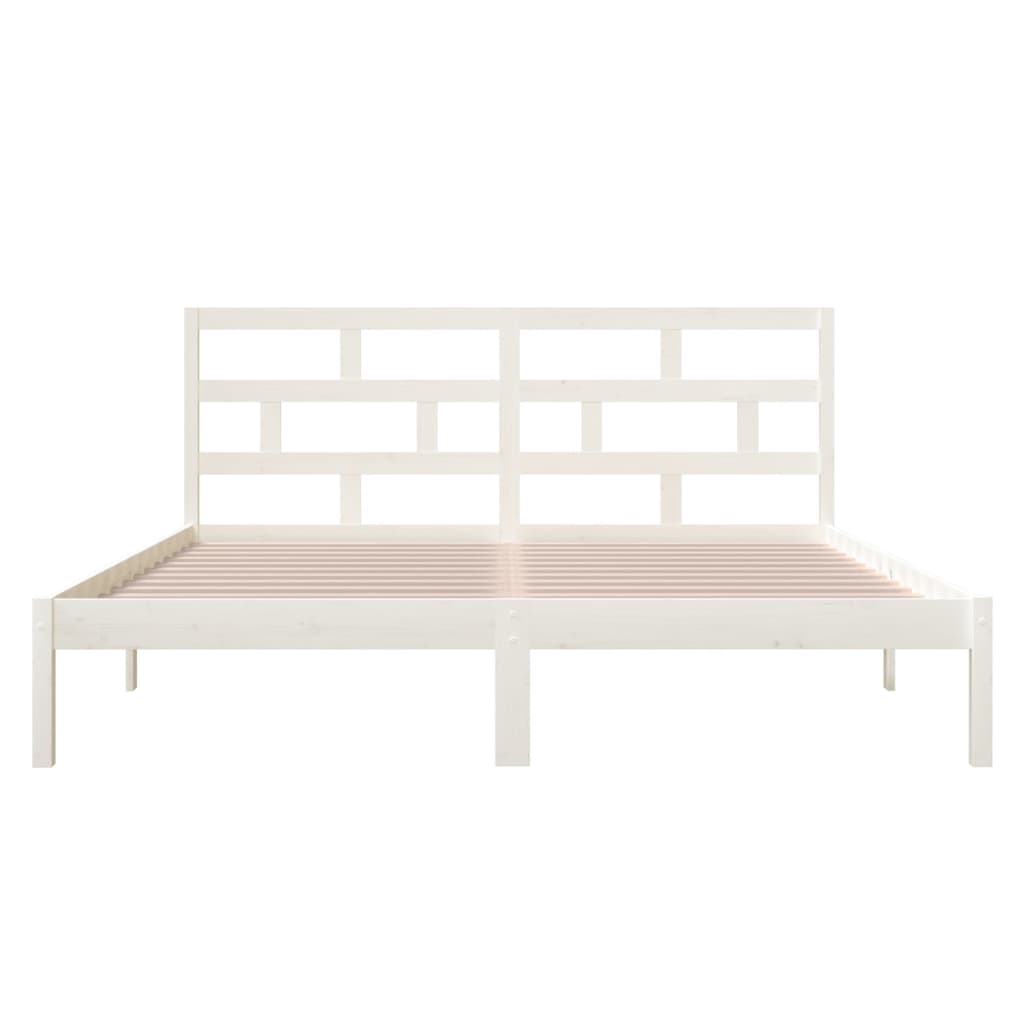 Bed Frame without Mattress White Small Double Solid Wood