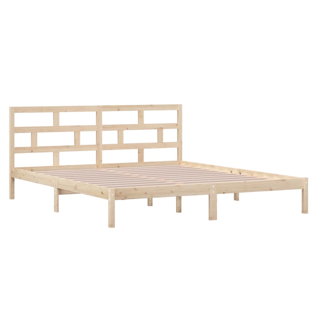 Bed Frame without Mattress Double Solid Wood