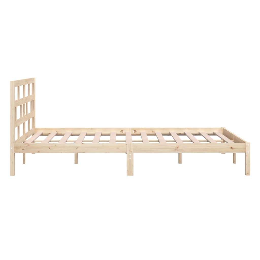 Bed Frame without Mattress Double Solid Wood