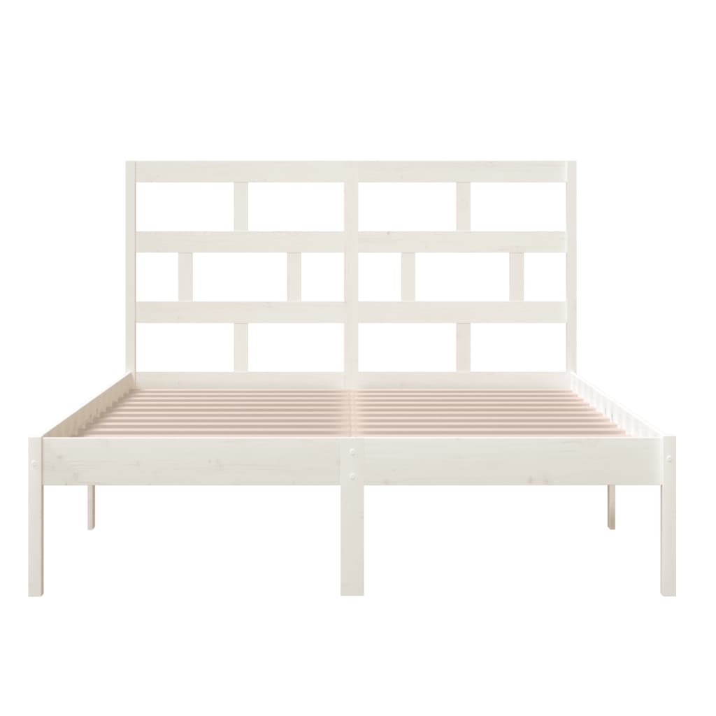 3101214 vidaXL Bed Frame without Mattress White Solid Wood 120x200 cm (810013+814185)
