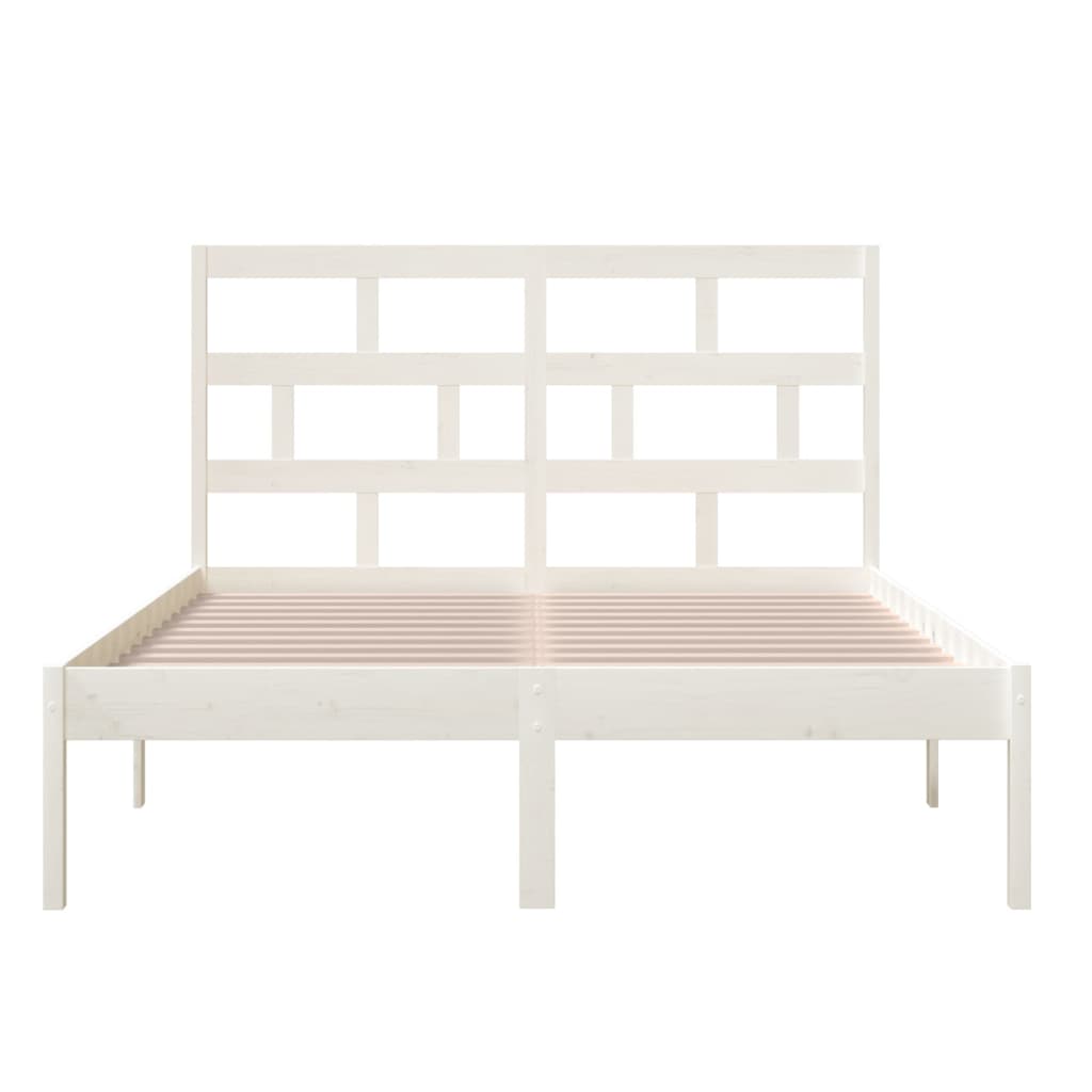 3101219 vidaXL Bed Frame without Mattress White Solid Wood 140x200 cm (810018+814195)