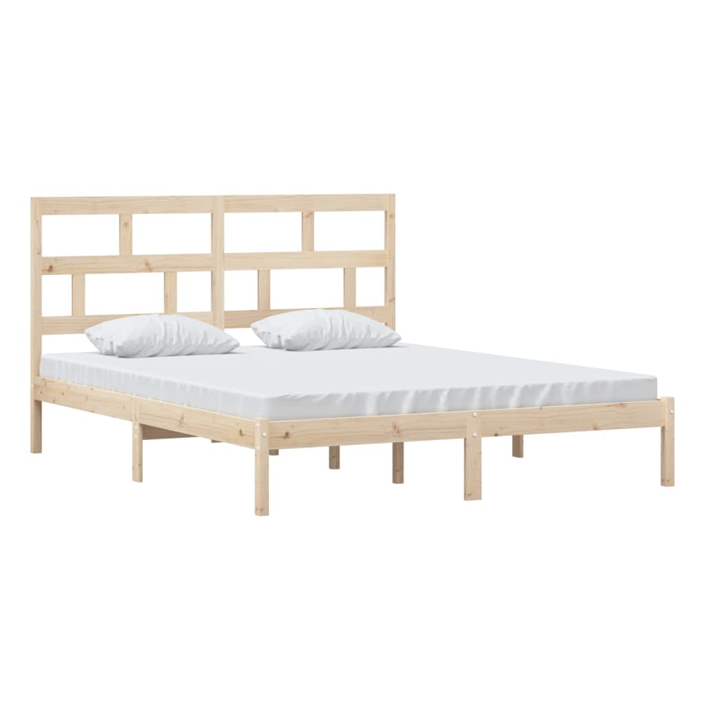 3101228 vidaXL Bed Frame without Mattress Solid Wood 160x200 cm (810027+814204)