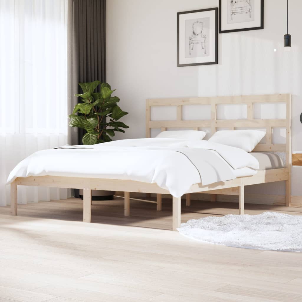 3101228 vidaXL Bed Frame without Mattress Solid Wood 160x200 cm (810027+814204)