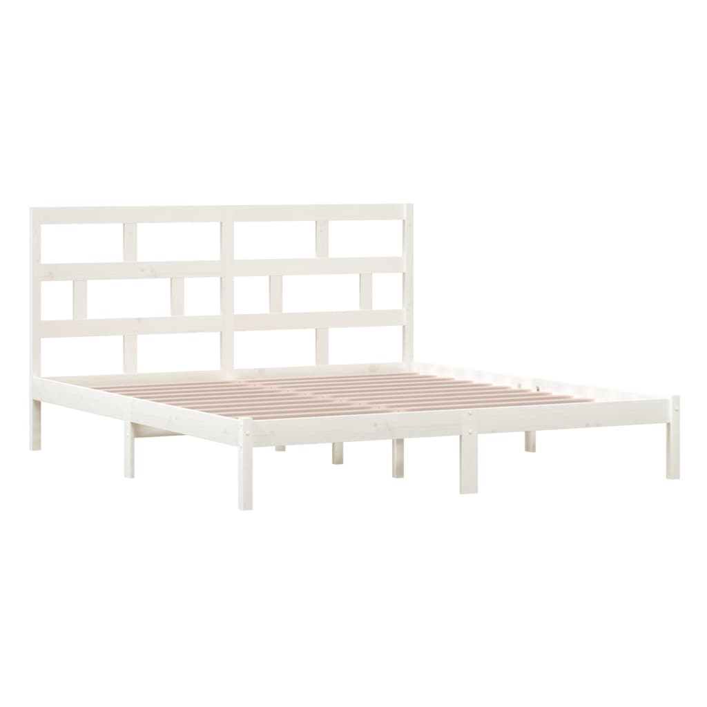 Bed Frame without Mattress White Super King Solid Wood