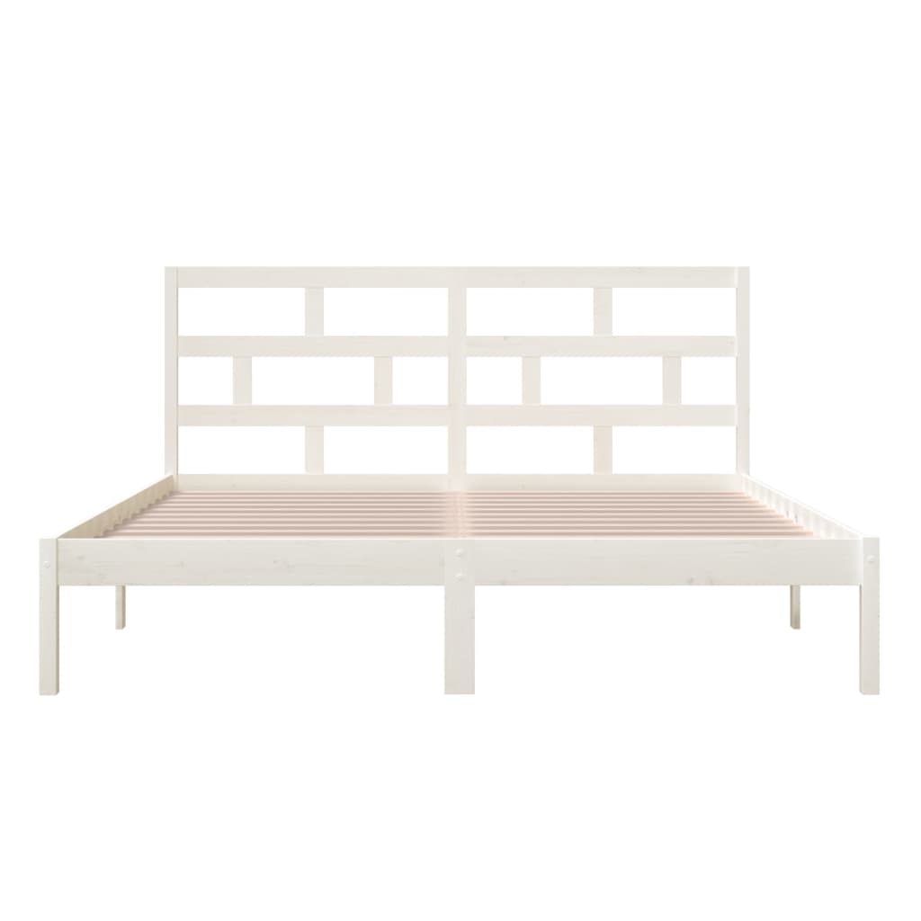 Bed Frame without Mattress White Super King Solid Wood