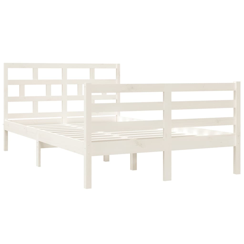 Bed Frame without Mattress White Small Double Solid Wood