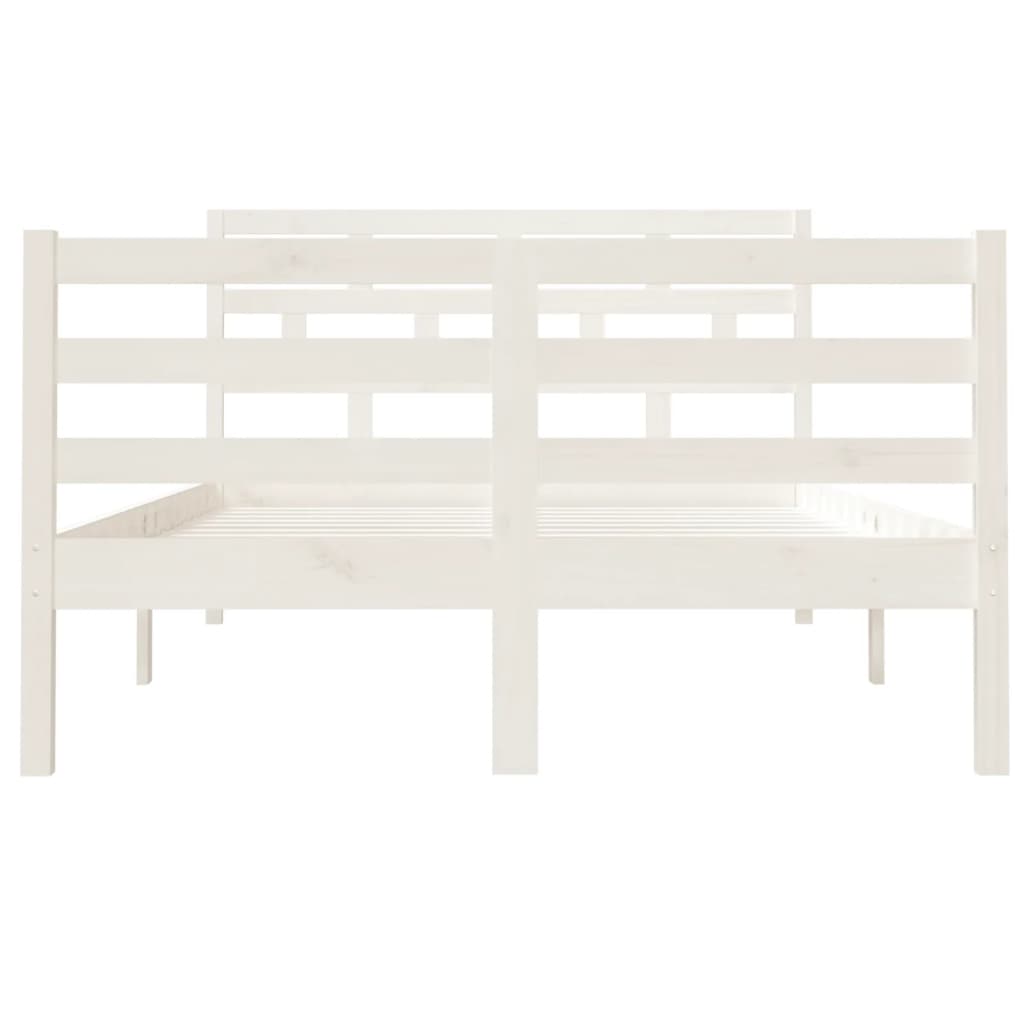 Bed Frame without Mattress White Small Double Solid Wood