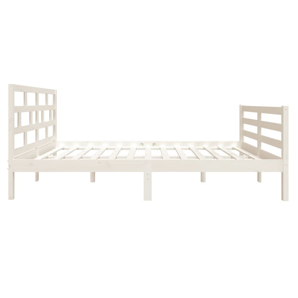 Bed Frame without Mattress White Small Double Solid Wood