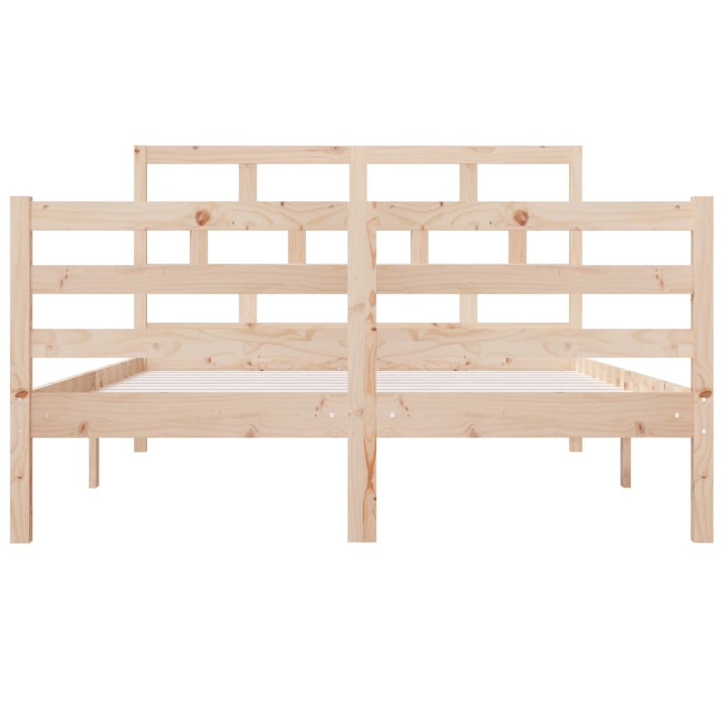 Bed Frame without Mattress Double Solid Wood