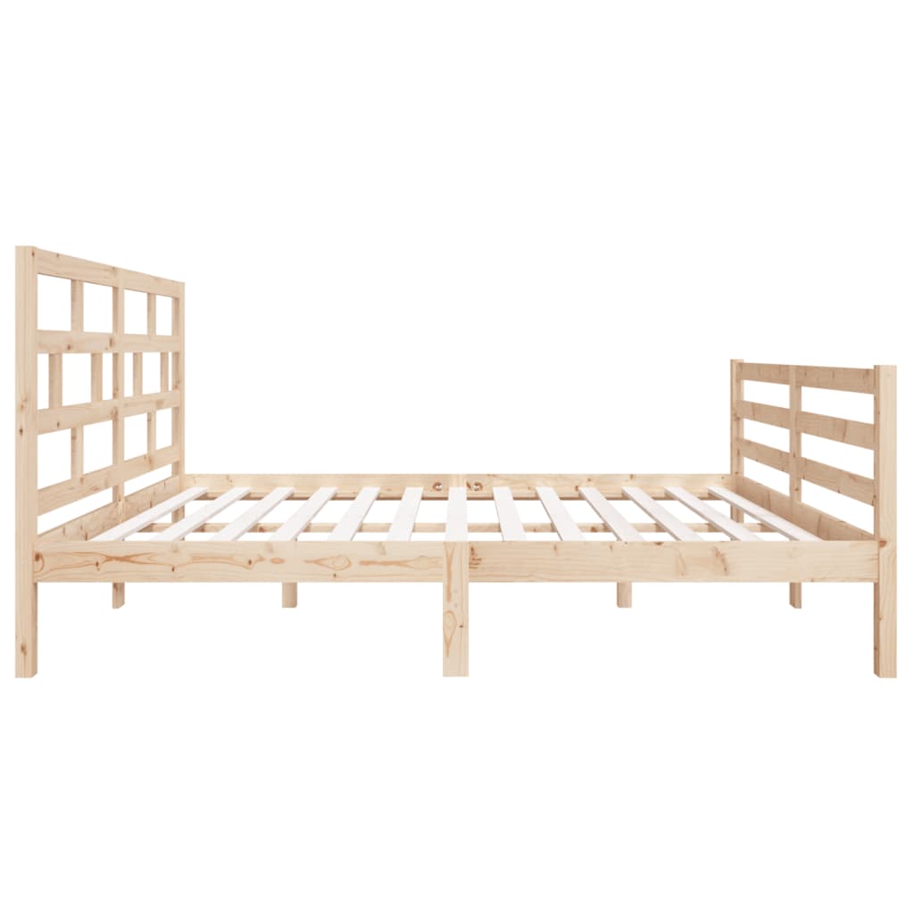 Bed Frame without Mattress Double Solid Wood