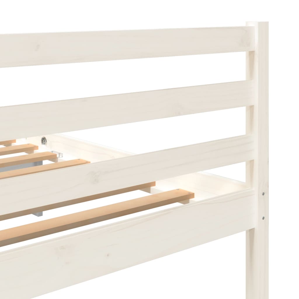 Bed Frame without Mattress White Solid Wood Super King Size