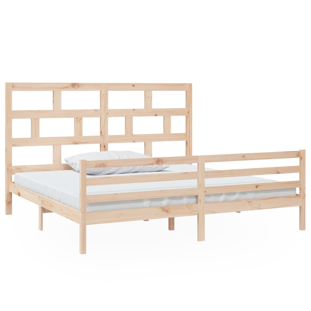 3101303 vidaXL Bed Frame without Mattress Solid Wood 200x200 cm (810450+814214)