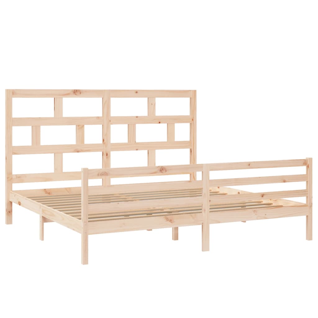 3101303 vidaXL Bed Frame without Mattress Solid Wood 200x200 cm (810450+814214)