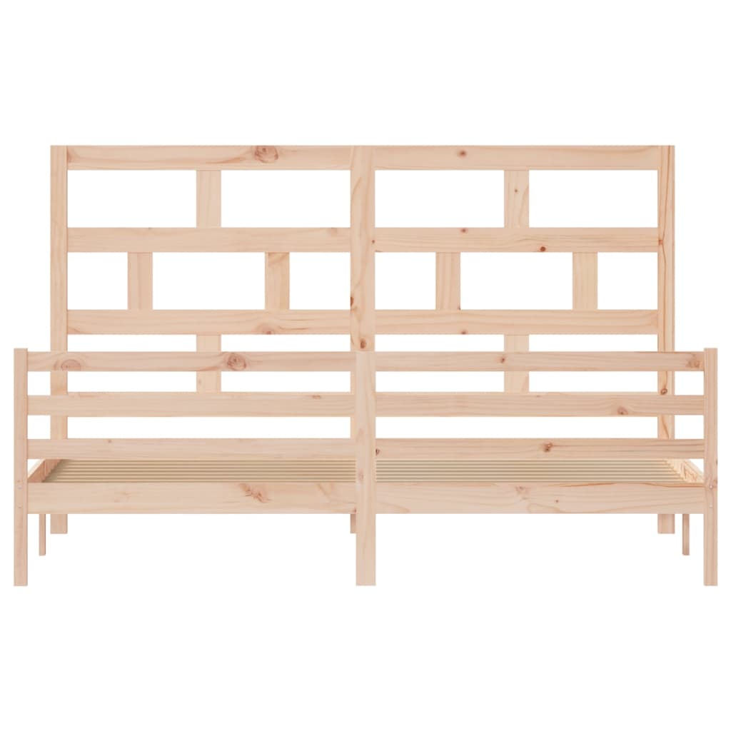 3101303 vidaXL Bed Frame without Mattress Solid Wood 200x200 cm (810450+814214)