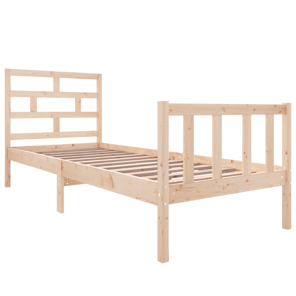 Bed Frame without Mattress Solid Wood Pine Small Single