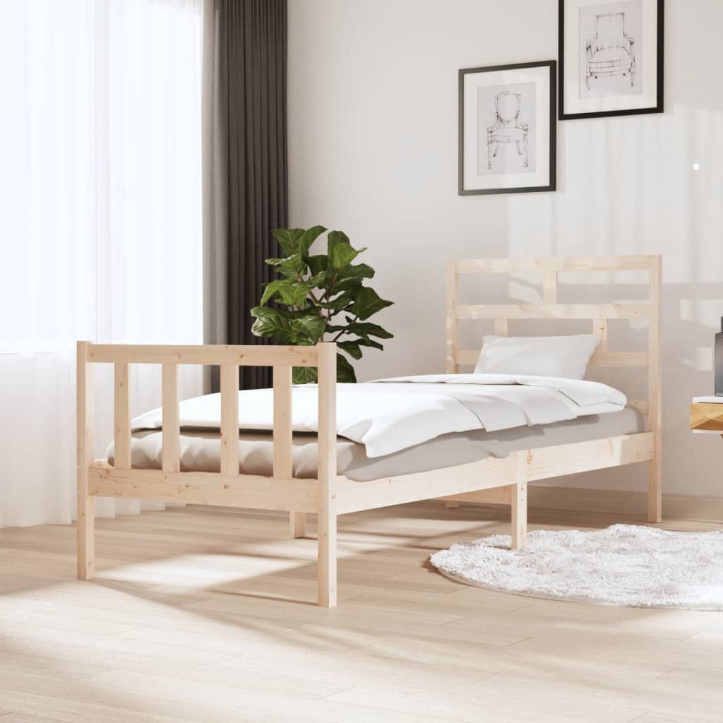 Bed Frame without Mattress Solid Wood Pine Small Single