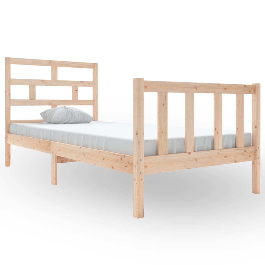 Bed Frame without Mattress Solid Wood Pine Single