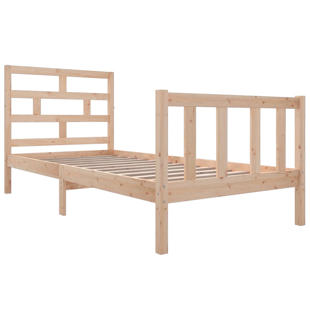 Bed Frame without Mattress Solid Wood Pine Single