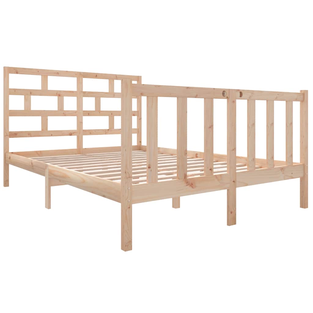 Bed Frame without Mattress Solid Wood Pine Small Double