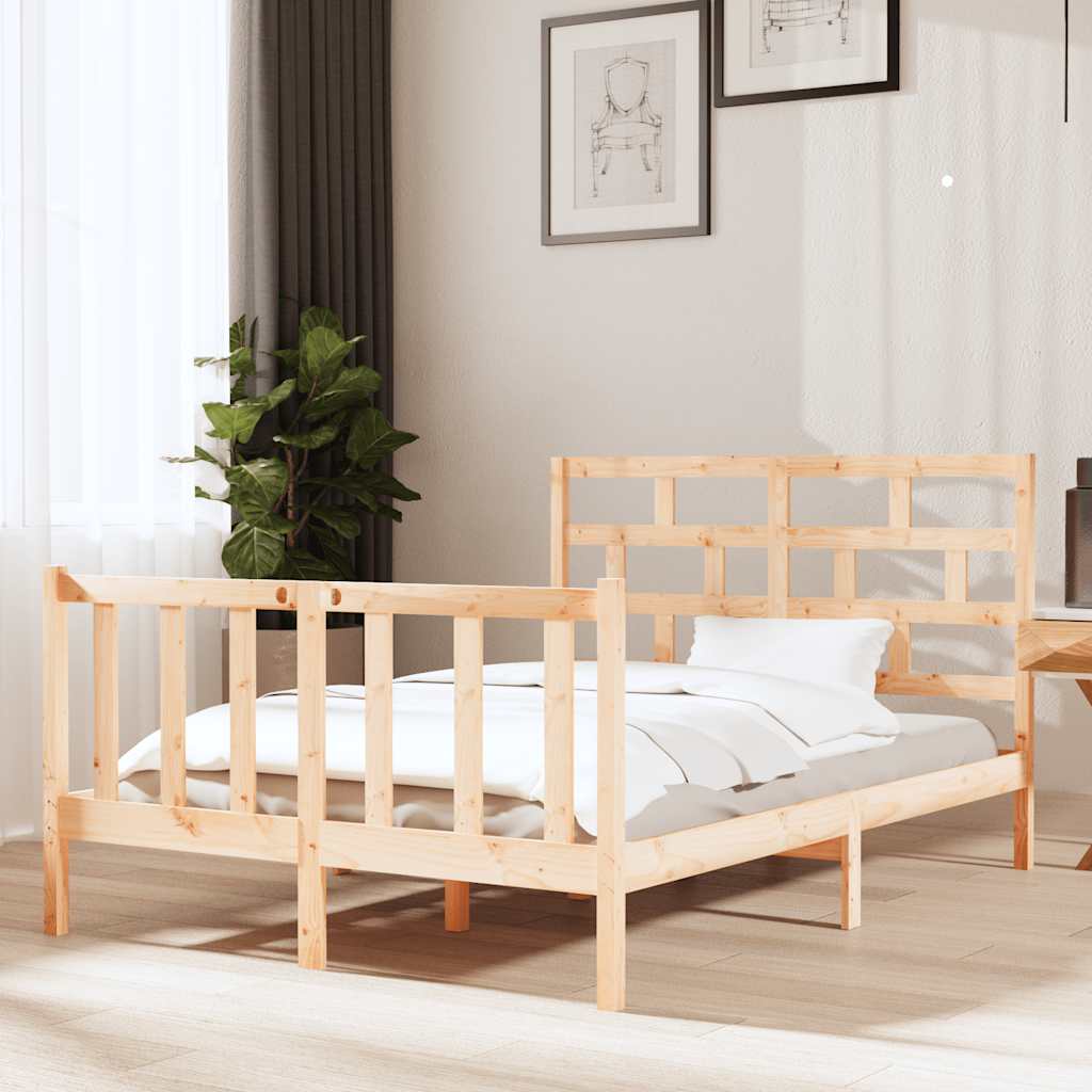 Bed Frame without Mattress Solid Wood Pine Small Double