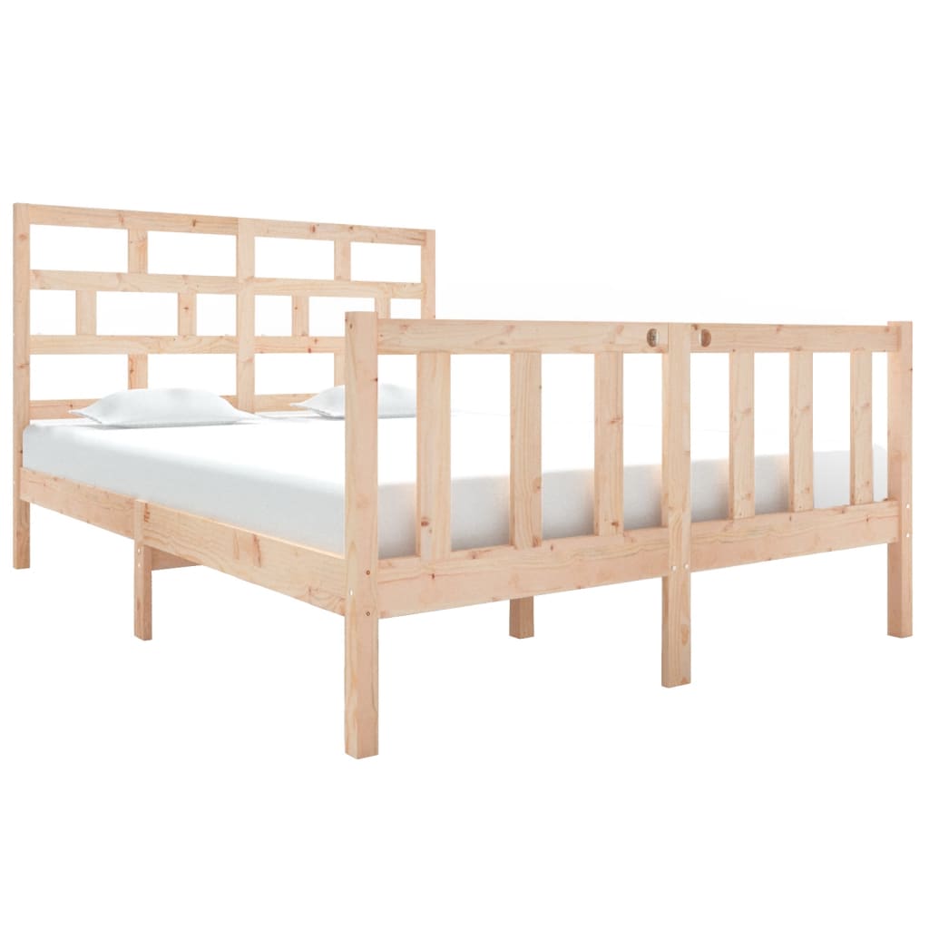 Bed Frame without Mattress Solid Wood Pine Double