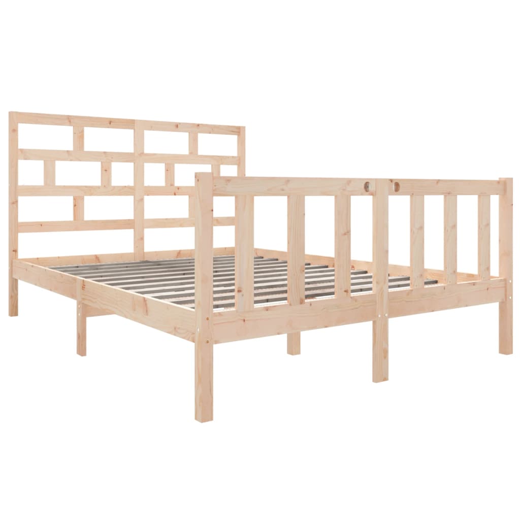 Bed Frame without Mattress Solid Wood Pine Double