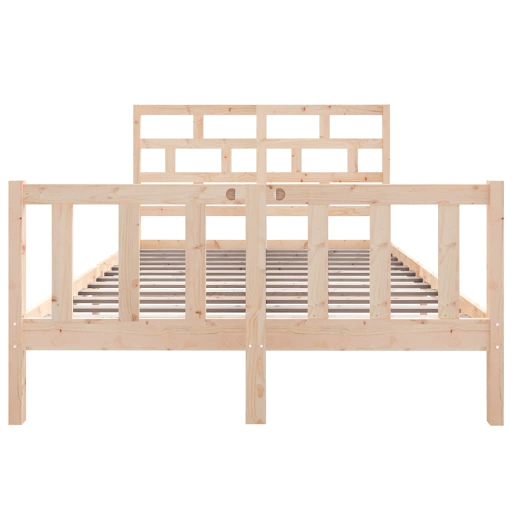 Bed Frame without Mattress Solid Wood Pine Double