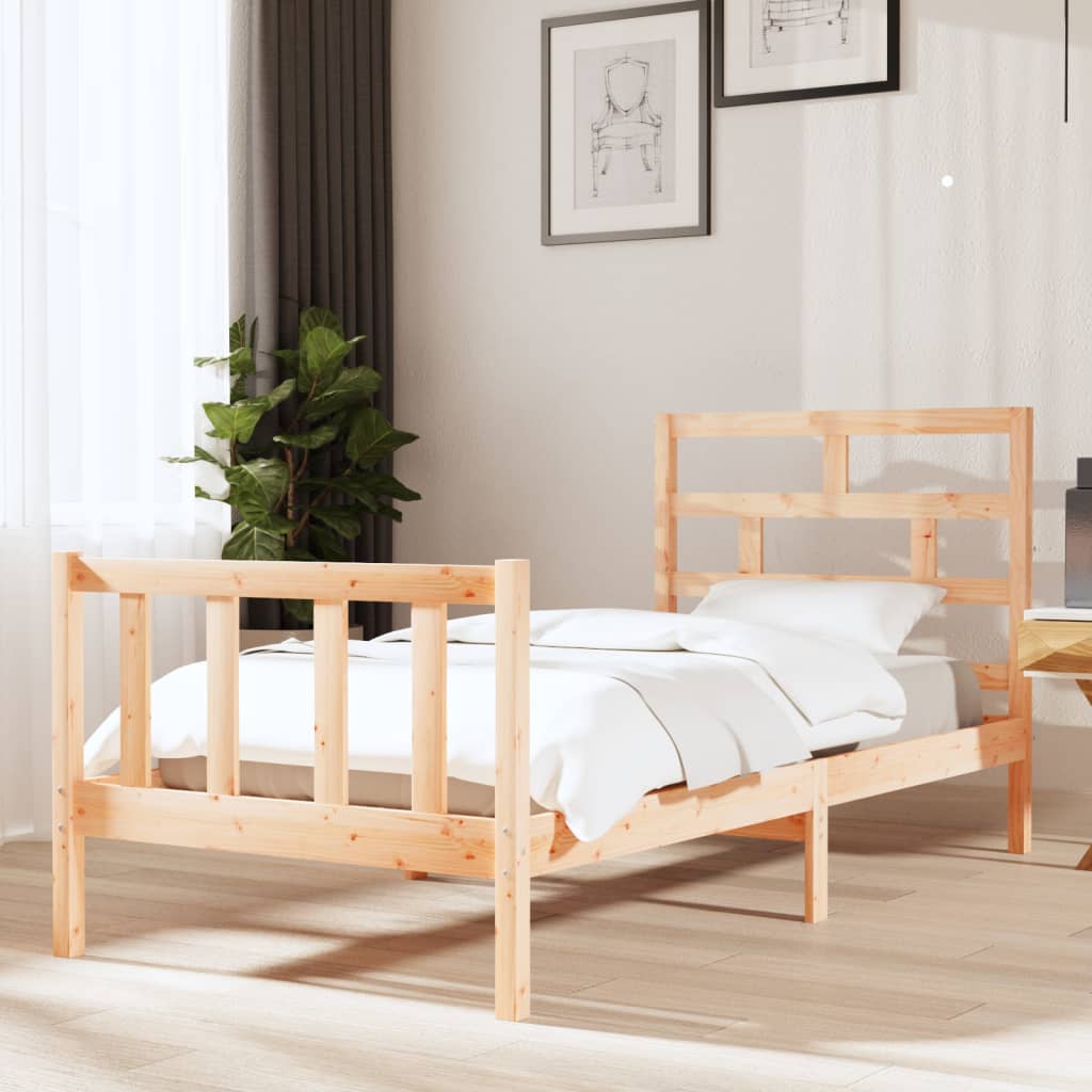 3101333 vidaXL Bed Frame without Mattress Solid Wood 90x200 cm (810067+814174)