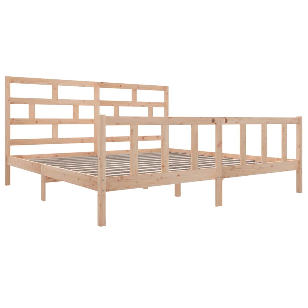 Bed Frame without Mattress Solid Wood Pine Super King